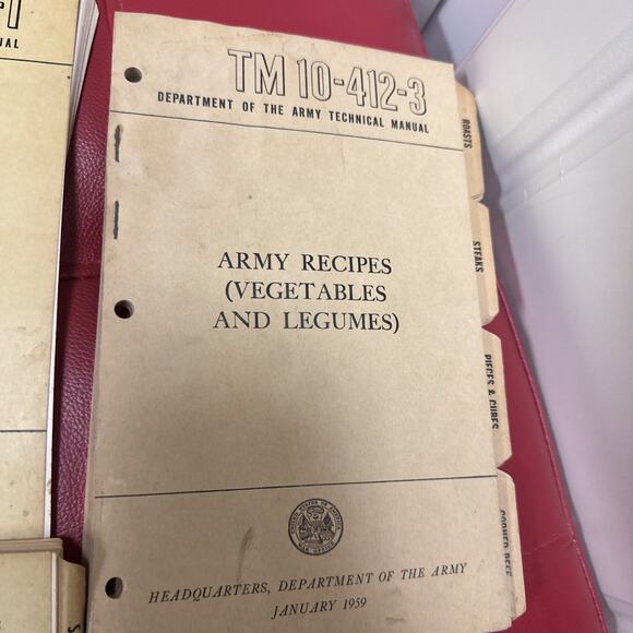 Department of Army Techinical Manual 10-412-1, 10-412-3 & 4 Recipes 1950s - Picture 3 of 10